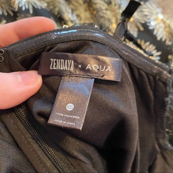 Aqua x Zendaya • Firework Sequined Cold Shoulder Gown - Picture 12 of 15